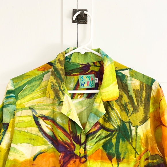 Jams World Alan Alani Hawaiian Print Button Up Shirt Size Medium - Picture 2 of 5